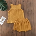 thumbnail image 3 of ITFABS Bébé Fille Garçon Coton Lin Débardeurs Sans Manches + Mini Ensemble Short, 3 of 7
