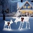 thumbnail image 7 of Sgokeen 2-Piece Moose Family Lighted 3D Christmas Yard Decor Set w/ 200 LED Lights, Stakes, Zip Ties - White, 7 of 7