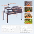 thumbnail image 2 of KFFKFF Tortoise Home, Wood Enclosure for Indoors & Outdoors, Mobile Reptile Habitat with Lamp Holder, Small Pet Cage with Elevated Base, Casters for Gecko, Lizard, Snake, 2 of 9