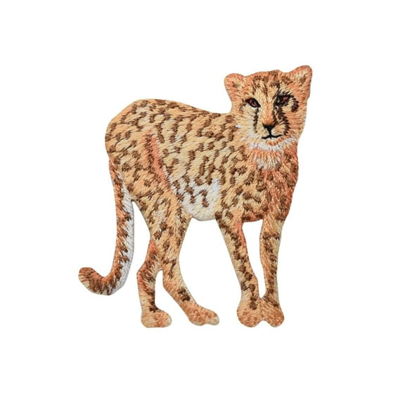 Natural Cheetah - Full Body - Standing - Facing Right - Iron on Applique/ Embroidered Patch