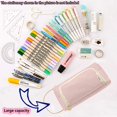 thumbnail image 4 of Estuche duradero de gran capacidad, estuche con compartimentos multifuncionales, estuche para bolígrafos para estudiantes, papelería y niñas (rosa) JM, 4 of 5