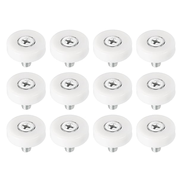 Rodillos de Cajón Uxcell de 22mm, 12 Ruedas de Polea de Plástico para Reemplazo de Cajón
