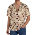 thumbnail image 1 of Fotbe Wine Glasses Camisa Estampada de Manga Corta para Hombre, Casual de Verano, Estilo Playero, Sin Arrugas-Large, 1 of 5