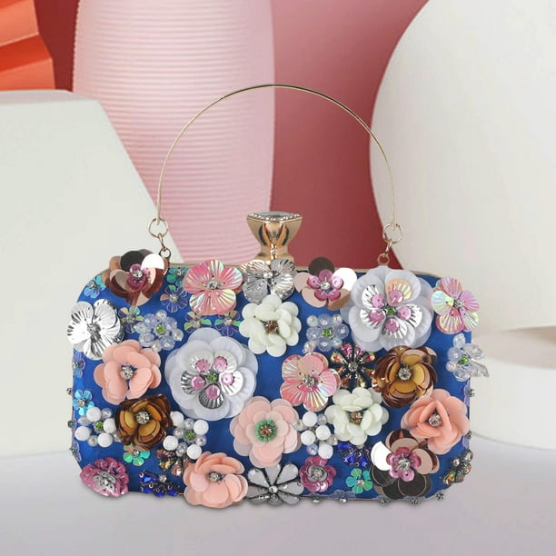 Pink floral clutch bag sale