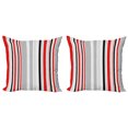 thumbnail image 1 of Ambesonne Vintage Throw Pillow Cover 2 Pack, Retro Abstract Lines, 24", Vermilion and Pale Grey, 1 of 2