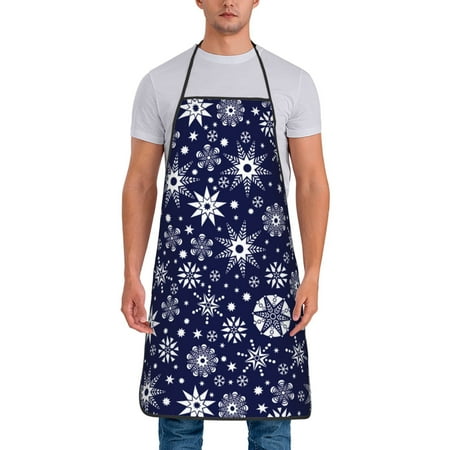 

Gaeub Snowflakes2 Print Apron for Men and Women Waterproof Apron for Cooking Dishwashing Lab Butcher Dog Grooming