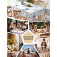 thumbnail image 5 of Blue Coastal Table Cloth, Summer Eucalyptus Leaves Beach Ocean Starfish Nautical Waterproof Tablecloth for Rectangle Tables, Washable Fabric Table Cover for Restaurant Kitchen Dining Tables 60"x102", 5 of 6