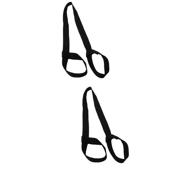 2pcs Adjustable Cotton Yoga Mat Strap Sling Exercise Mat Carrying Strap Carrier (Black)