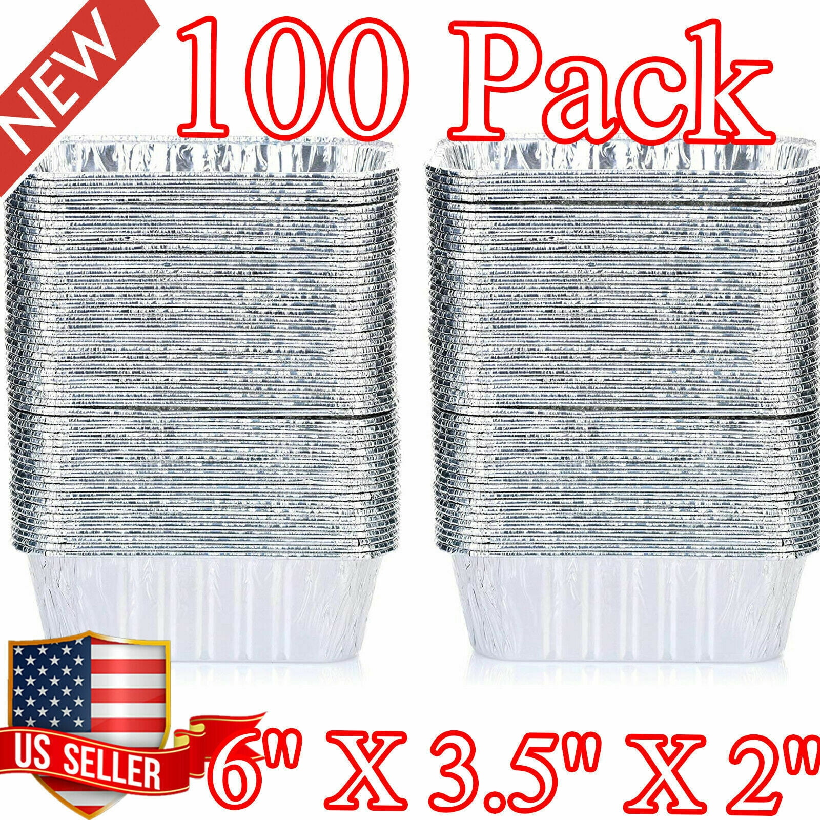 Mini Loaf Baking Pans Disposable Aluminum Foil 1lb Small Bread Tins 100 pack 