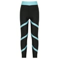 thumbnail image 6 of YEAHDOR Teens Girls 2Pcs Activewear Set Active Sleeveless Crop Top with Leggings Pants Gym Dance Suit Black&Light Blue 16, 6 of 7