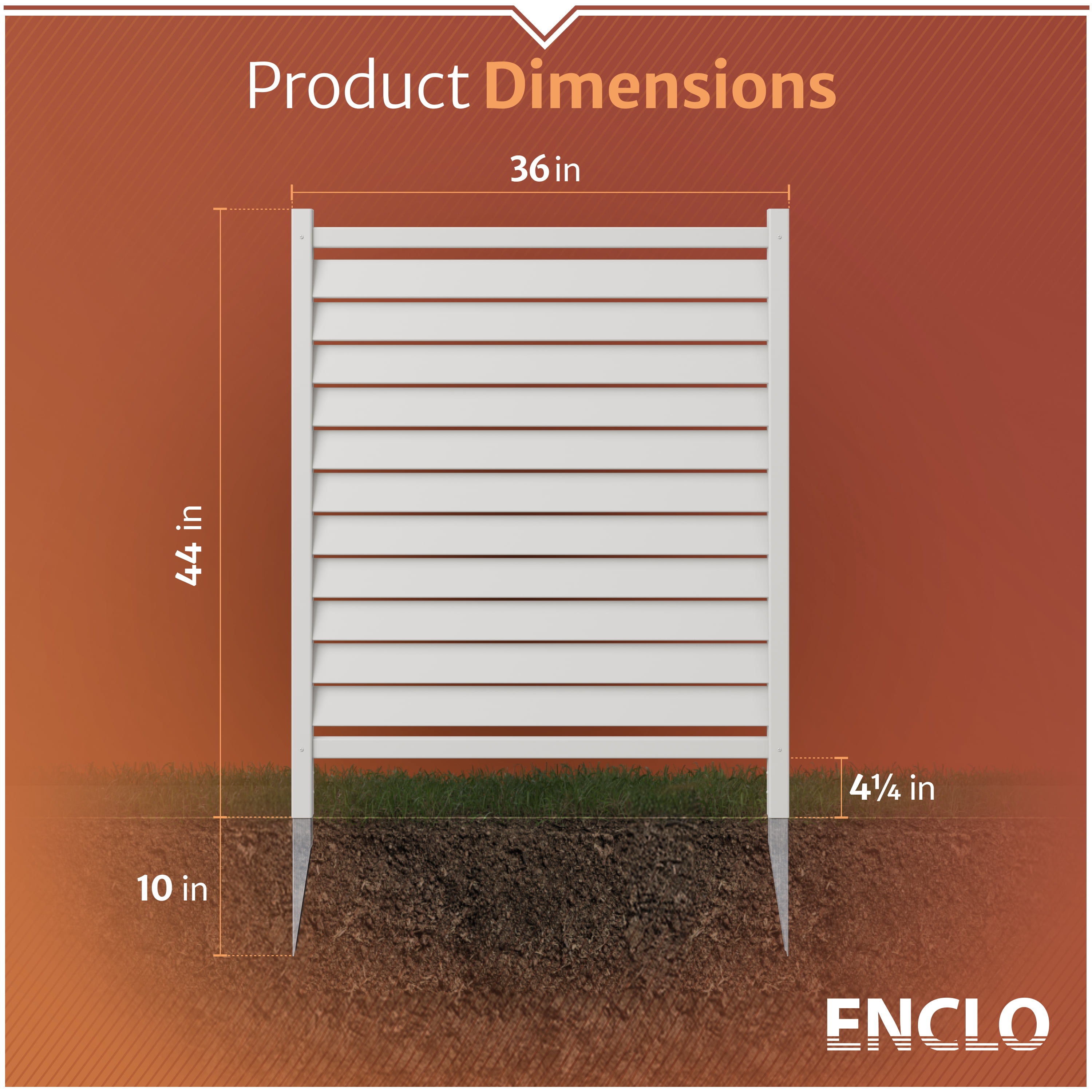 44in H x 36in W (2 Panels) No Dig Enclo Waverly Vinyl Privacy Screen, Outdoor Privacy Screen Panels, Trash Can Enclosure, Air Conditioner Fence, Pool Equipment Enclosure, EC18010