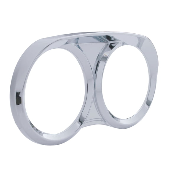 Chrome Center Dual Gauge Cover w/ Visor For Peterbilt 379 384 386 387 388 389