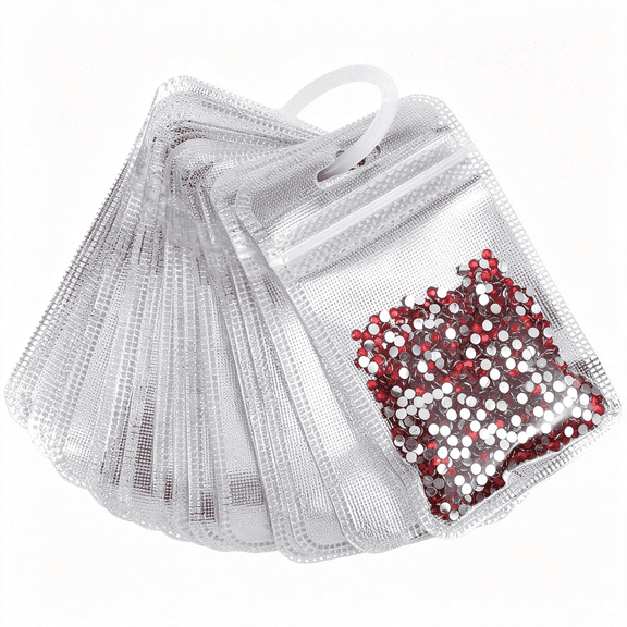 CCOCC 100Pcs Diamond Art Storage, Reusable Diamond Paint Storage Bags for Gem, Bead Organizer, Craft Supplies Reusable Paint Storage Bags
