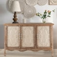 thumbnail image 2 of CozyHome Vintage Sideboard Buffet Cabinet with 3 Carved Doors, Rustic Accent Cabinet Storage Cabinet with Shelves, Wood Entryway Cabinet for Kitchen, Dining Room, Living Room, Bedroom, Natural, 2 of 9
