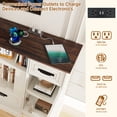 thumbnail image 3 of 70" TV Stand for 80 inch TVs, Farmhouse Entertainment Center with Storage, Wood TV Console Cabinets with Power Outlets, Tall Media with Adjustable Shelves for Living Room, Antique White, 3 of 8
