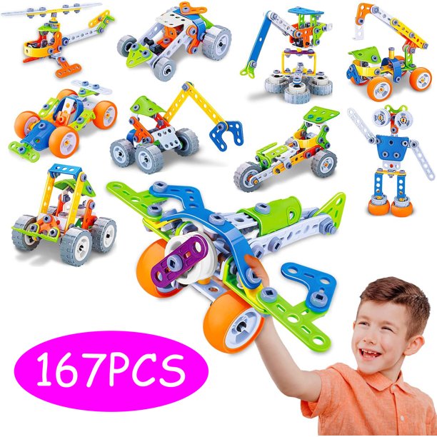 Building Blocks STEM Toys,167 PCS Building Blocks STEM Toys for 5+ Year