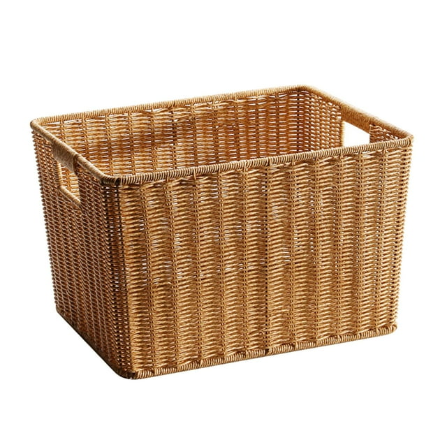 Cesta organizadora de almacenamiento decorativa con asa para artículos diversos 38cmx30cmx24cm