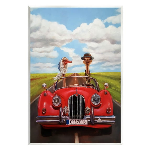 Stupell Industries Ostrich Couple Geezers Convertible Painting Unframed Art Print Wall Art, Design by Lucia Heffernan