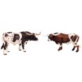 thumbnail image 1 of 2 piezas de animales de ganado toro de plástico modelo estático colección modelo de vaca juguetes y cuerno largo, 1 of 8