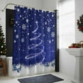 thumbnail image 4 of Dark Blue Christmas Bathroom Shower Curtain Shiny Star Xmas Tree Balls Snowflakes Waterproof Washable Shower Curtains for Bathtub Bath Decor with Grommets and Hook 54 X 78 Inch, 4 of 8