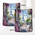 thumbnail image 6 of Pofeuu Parisian Cafe With Eiffel Print Bed Blanket, Soft Flannel Blankets for Bed,Sofa, Couch, Chair, 50 X 60 Inches, Double Layer, 6 of 8