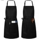 thumbnail image 2 of Delantal ajustable de 2 piezas con 2 bolsillos, delantal de cocina, delantal de cocina para cocina, restaurante, cafetería, 2 of 7