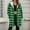 Green, variant on Winter Zip up Fleece Jacket for Women, Plaid Oversized Long Hoodie Fuzzy Jacket, Warm Trendy Coat with Pockets