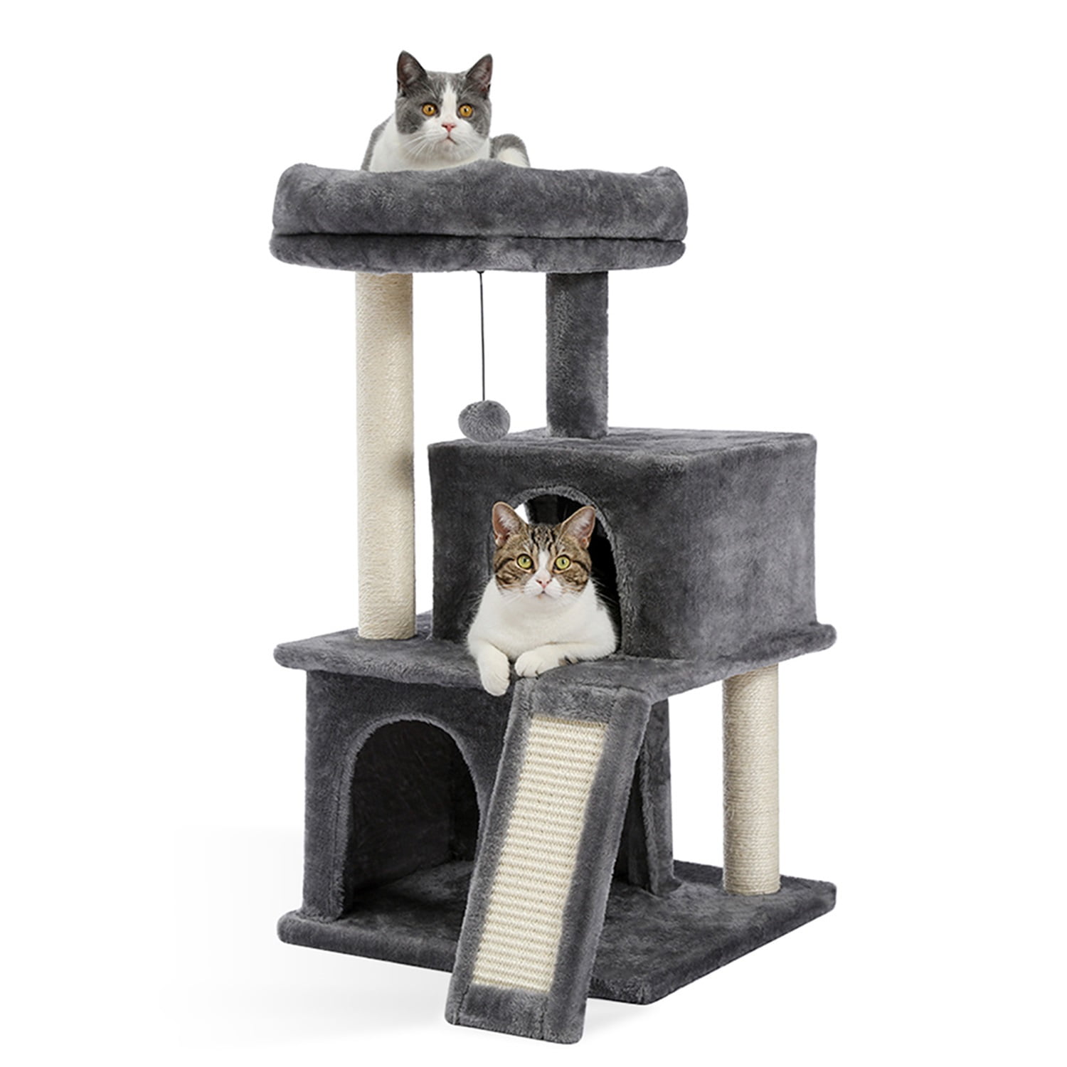 Pefilos 18" Cat Tree Tower for Indoor Cats Cat Condo for Outside with Sisal Scratching Posts, Scratching Board, Plush Perch, Cat Tree for Adult Cats Kitty Kitten Play House, Gray Pefilos 18" Cat Tree Tower for Indoor Cats Cat Condo for Outside with Sisal Scratching Posts, Scratching Board, Plush Perch, Cat Tree for Adult Cats Kitty Kitten Play House, Gray