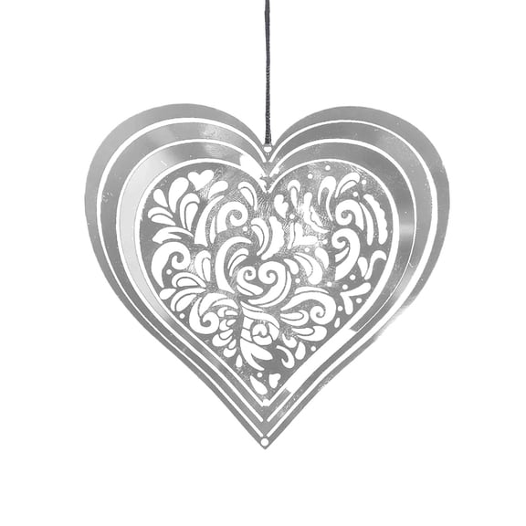 Heart Shaped Windmill Wind Chime Pendant for Outdoor Garden Patio Decoration, Rotary Wind Catcher with Reflective Spin Effect, Perfect Gift for Special Occasions
