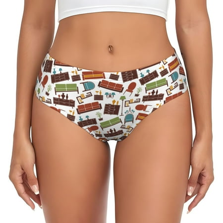 Womens Underwear - colorful furniture No Show Seamless Underwear for Women  Kawaii Soft Stretch Women s Panties  Hipster Ladies Panties Bikini Underwear Briefs