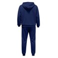 thumbnail image 6 of Hogleaql Sweat Suits for Men 2 Piece Hoodie and Sweatpants Solid Color Fleece Pullover Hoodies Jogging Running Pants Set Sweat Winter Suits with Pockets Navy 2XL, 6 of 7