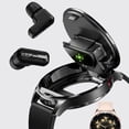 thumbnail image 3 of Injueey Reloj inteligente de carga inalámbrica con auriculares, relojes inteligentes de larga duración con batería táctil redonda completa Relojes inteligentes negro, 3 of 6