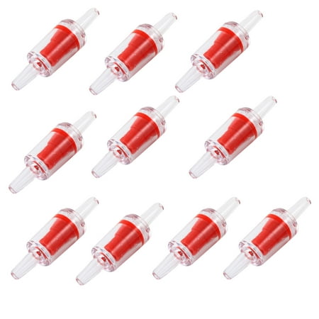 Unique Bargains 10 x Red Clear Dual Head Water Airline Check Valves Connector for