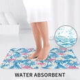 thumbnail image 6 of Bathroom Rugs Sets 3 Piece - Palm tree flamingo flower Absorbent Non Slip Bath Mats, U-Shape Toilet Lid Cover, Contour Mat, Soft Washable Shower Mats Bath Rug Mat for Bathroom Tub Toilet, 6 of 7