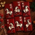 thumbnail image 2 of Pekkaxy 2026 Year of the Horse Red Envelopes 6-Pack, Thick Paper Gold Foil Stamping for Lucky Money Gifts, Chinese New Year Wedding Party Favors and, 2 of 9