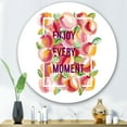 thumbnail image 2 of Designart 'Enjoy Every Moment Over Colorful Flowers' Traditional Circle Metal Wall Art 36x36 - Disc of 36, 2 of 5