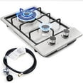 thumbnail image 2 of 12" Gas Cooktops, 2 Burner Drop-in Propane/Natural Gas Cooker, 12 Inch Stainless Steel Gas Stove Top Dual Fuel Easy to Clean (12Wx20L), 2 of 4
