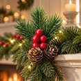 thumbnail image 2 of Christmas Floral Picks with Holly Berries,7.08 inch Red Berry Pine Branches,Artificial Picks Sprays,Artificial Xmas Tree Wreath Diy Gift Wrap Fake Evergreen Branches for Home Table Decor,Z-B, 2 of 6