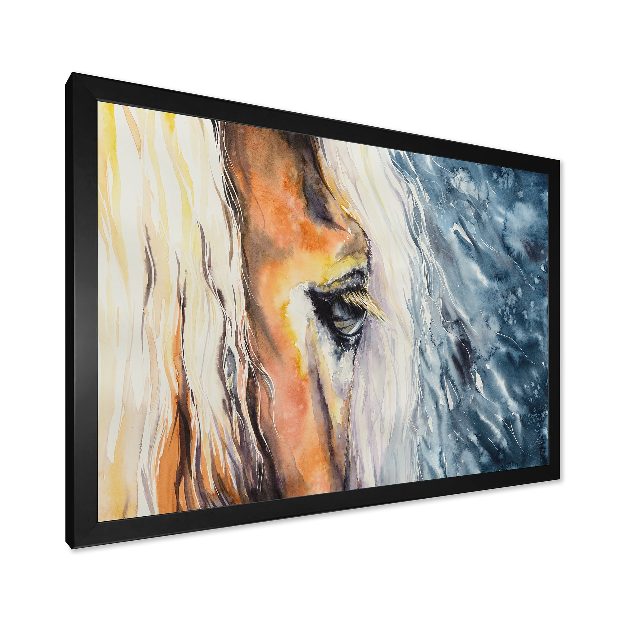 Designart 'Abstract Close-Up of A Beautiful Horses Eye II' Farmhouse Framed Art Print
