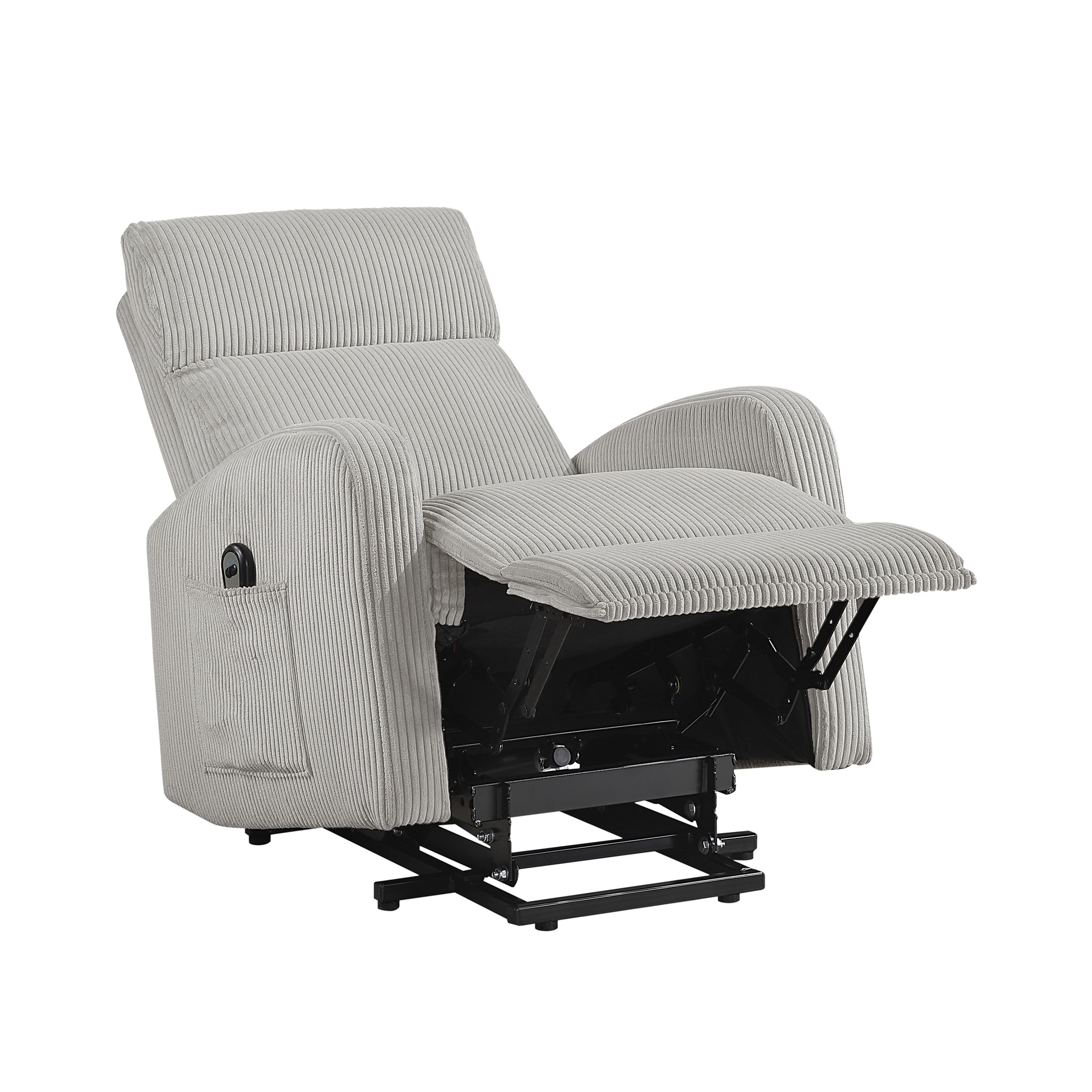 OakvillePark Niven Corduroy Power Lift Chair, Light Gray
