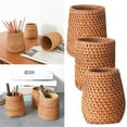 thumbnail image 7 of Rattan Pencil Holder for Desk,Wicker Pen Cup Cute Boho Desk Organizer,Makeup Brush Holder Utensil Container for Home,Office Table Decor,Woven Vine Desk Organizer Pen Container Box,B,2.95x2.95x3.93", 7 of 7
