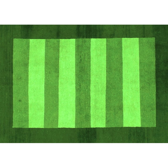 Ahgly Company Indoor Rectangle Abstract Green Modern Area Rugs, 8' x 10'