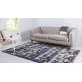 thumbnail image 2 of Unique Loom Morocco Collection Abstract Border, Diamond, Bohemian Area Rug, 9 ft x 12 ft, Navy Blue/Black, 2 of 2
