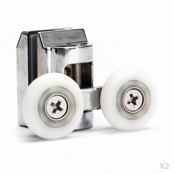 Rodillos para Puerta de Baoblaze Tope de Cristal para baño Corredores Dobles deslizantes