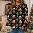 thumbnail image 2 of larppty Christmas Patchwork Print Sweater Fashion Sweatshirt Ugly Sweater Christmas Costume for Women （Black, S）, 2 of 5