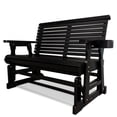 thumbnail image 5 of Innovaze Wooden Patio Glider with Cup Holder, High Roll Back and Deep Contoured Seat, Heavy Duty 800 LBS, (2-Seater, Black), 5 of 6
