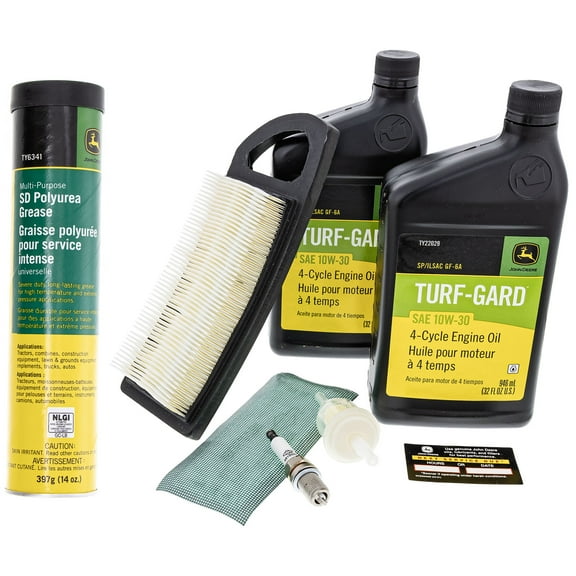 John Deere LG251 Home Maintenance Kit w/Grease TY6341 102 105 L100 LA100 Z225 Lawn Mowers