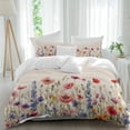 thumbnail image 2 of Pastoral Spring Floral Bedding 3 Piece Duvet Cover Set Full Size, Rustic Summer Flower Botanical Soft Microfiber Comforter Cover with Zipper Closure & Pillowcases, Wrinkle & FadeResistant Quilt Cover, 2 of 9
