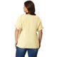 thumbnail image 5 of Plus Size Blouse for Women Self Tie Neck Lace Hollow Out Ruffle Short Sleeve Tops Yellow Cream 1X, 5 of 7