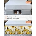 thumbnail image 6 of Honey Gnome Bed Skirt Queen Size 16" Drop Sunflower Bee Pastoral Farmhouse Rero Background Ruffled Wrap Around Bed Skirts Adjustable Elastic Bedskirt Dust Ruffle for Queen Size Bed, 6 of 7
